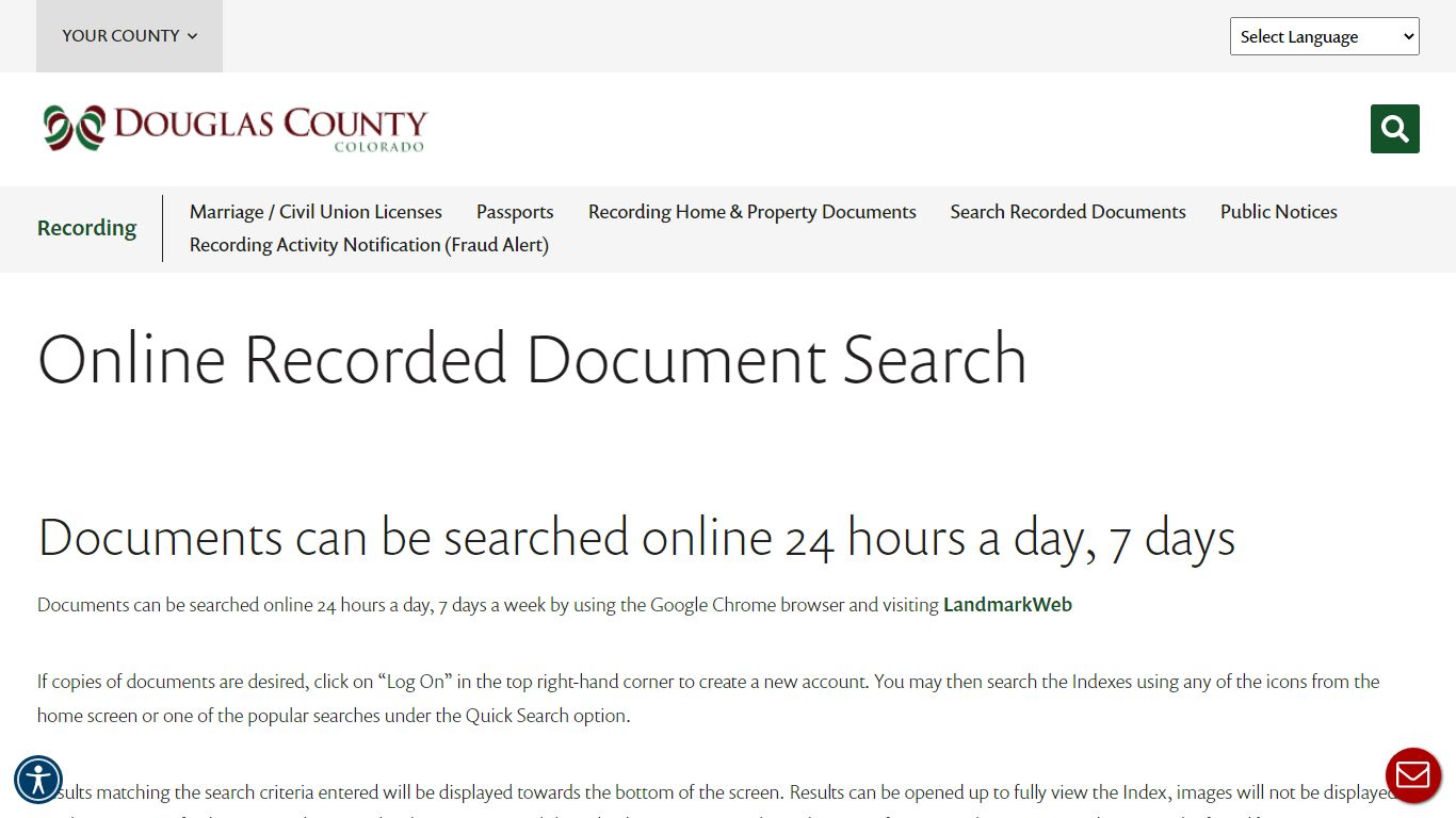 Online Recorded Document Search - Douglas County
