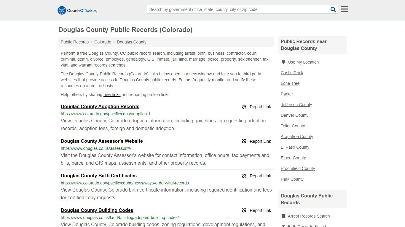 Public Records - Douglas County, CO (Business, Criminal, GIS, Property ...